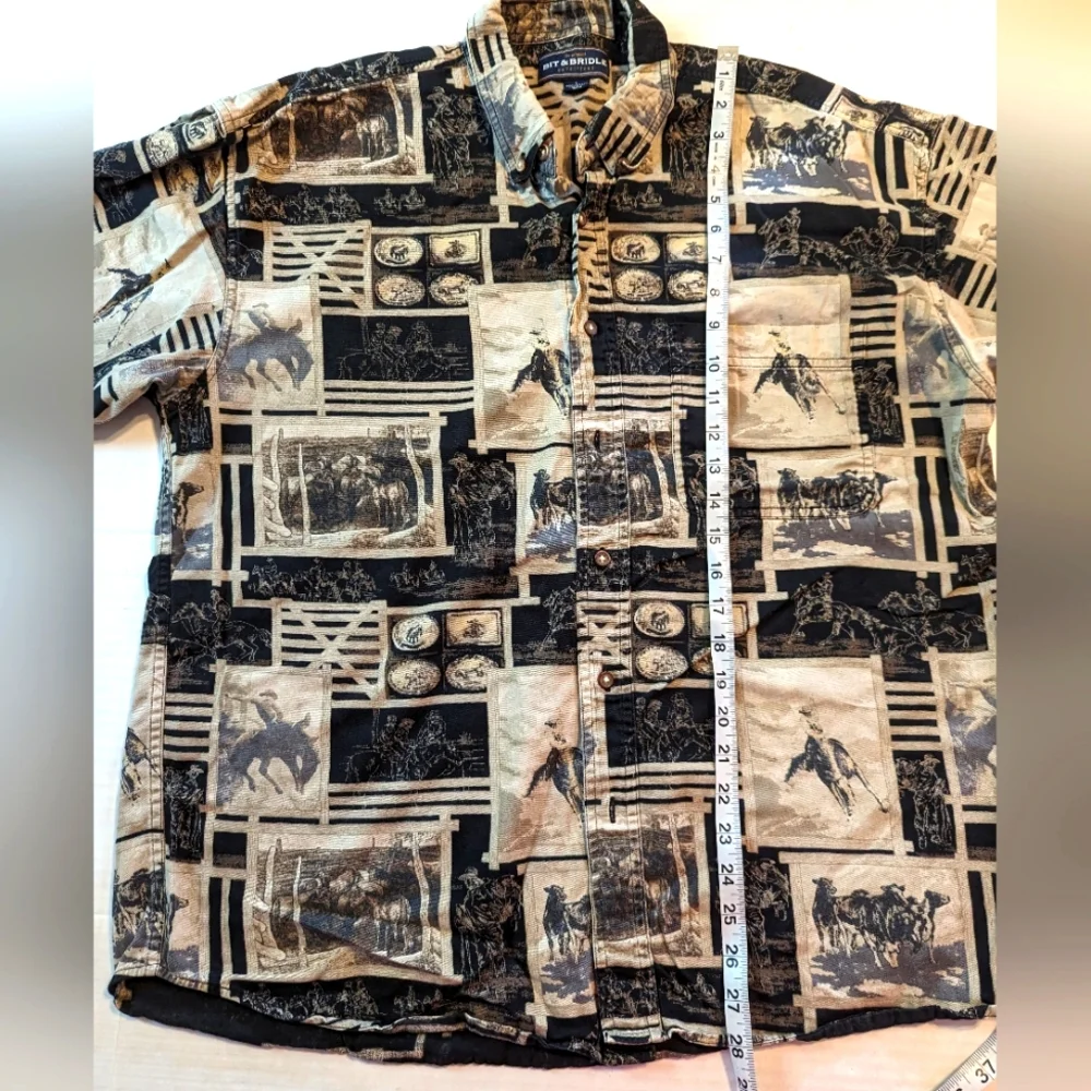 Men's Bit & Bridle Outfitters Long Sleeve Button Up Shirt Size Large